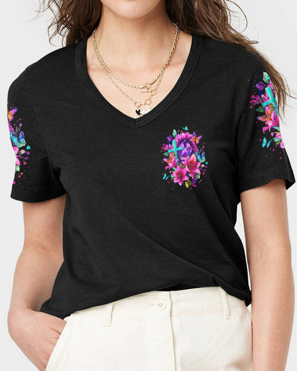 As Strong As I Am Lion Lilies Women's All Over Print Shirt - Tltw2709252