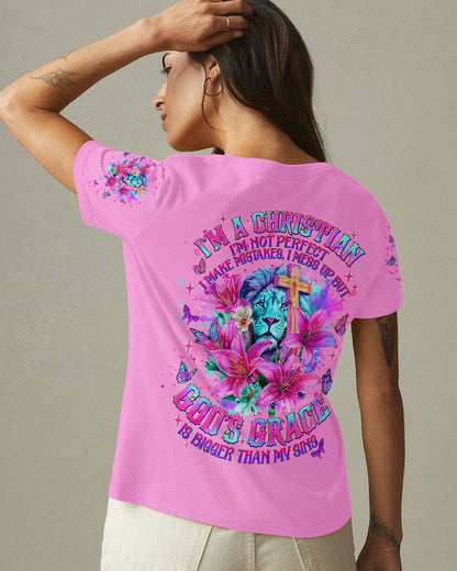 God's Grace Is Bigger Than My Sins Lion Lilies Women's All Over Print Shirt  - Tlnt2709251