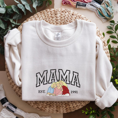 Custom Embroidery Sweatshirt Portrait from Photo