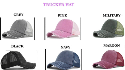 Personalized Embroidered DAD With Family Photo Father's Day Dyed Cap Trucker Hat